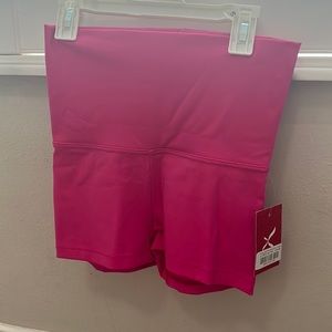 Capezio hot pink size small biker shorts.